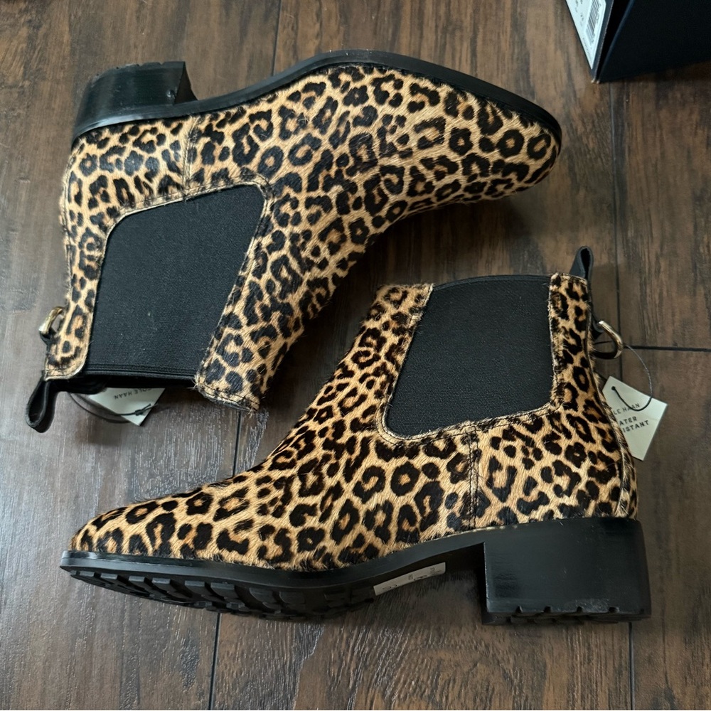 Cole Haan Newburg Bootie - Leopard Print calf hair Chelsea Boots